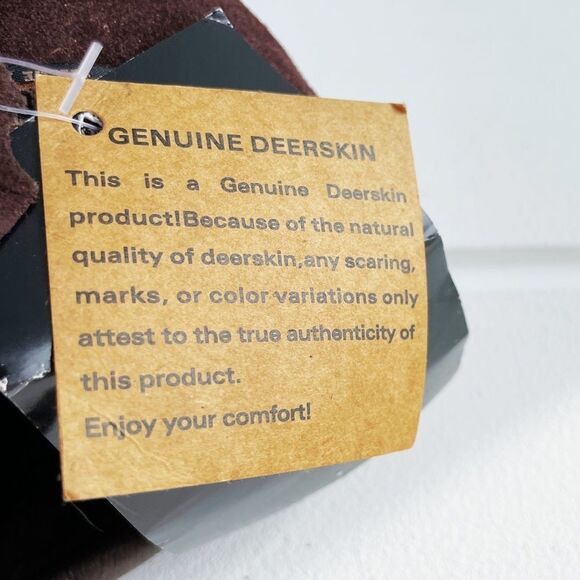 Guide Gear Deerskin Fur-Lined Leather Moccasin Slippers Big & Tall Size 15 NWT - Picture 12 of 12